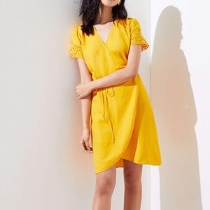 Loft Golden yellow wrap dress🌸